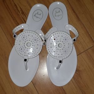 Jack Rogers flip flops white sz 10